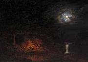 Cornelius Krieghoff In Camp at Night Sweden oil painting artist